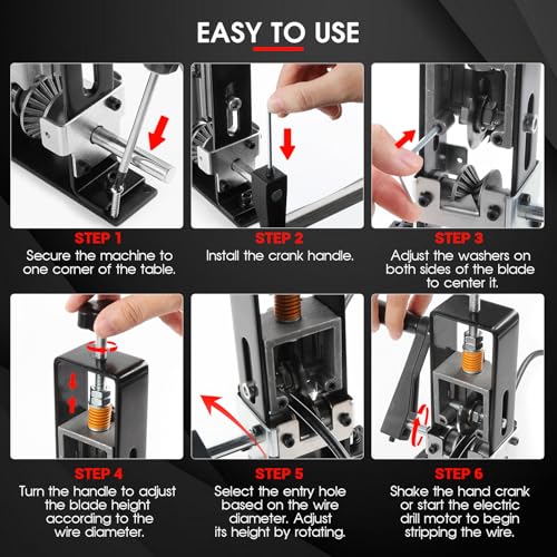 Manual Electric Cable Stripper, Manual Wire Stripping Machine, Hand Crank Wire Stripping Machine 1-25 mm Copper Stripping Tool for Recycling Wires