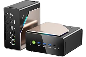 GMKtec AI Mini PC Workstation Ultra 9 285H (up to 5.4GHz) Mini Gaming Computer, 64GB DDR5 (32GB*2) 1TB PCIe 4.0 SSD 3X M.2 Ex