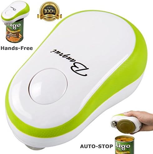 Bangrui Smooth Edge Electric Can Opener--One Button Start &amp; Auto-Stop(Green)