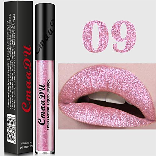 TOPBauty 2017new Arrivals Sexy 15 Colors Waterproof Nude Metallic Matte Nude Lip Long Lasting Liquid Lipstick for Women Girls 09