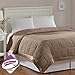 Madison Park Windom Down Alternative Blanket, Premium 3M Scotchgard Moisture Wicking Treatment, Lightweight and Soft Bed Cover For All Season, Satin Trim, Brown Full/Queen