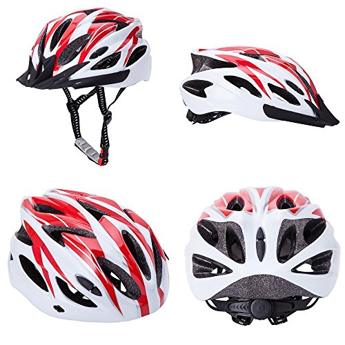Best 007 Adult Cycling Bike Helmet(Red&White)
