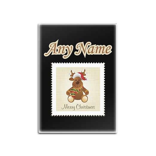 Personalizable – de regalo Navidad reno sello imán para nevera ...