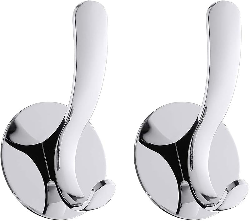 Wopeite Stainless Steel Adhesive Hooks Heavy Duty Coat Towel Holder No Drill