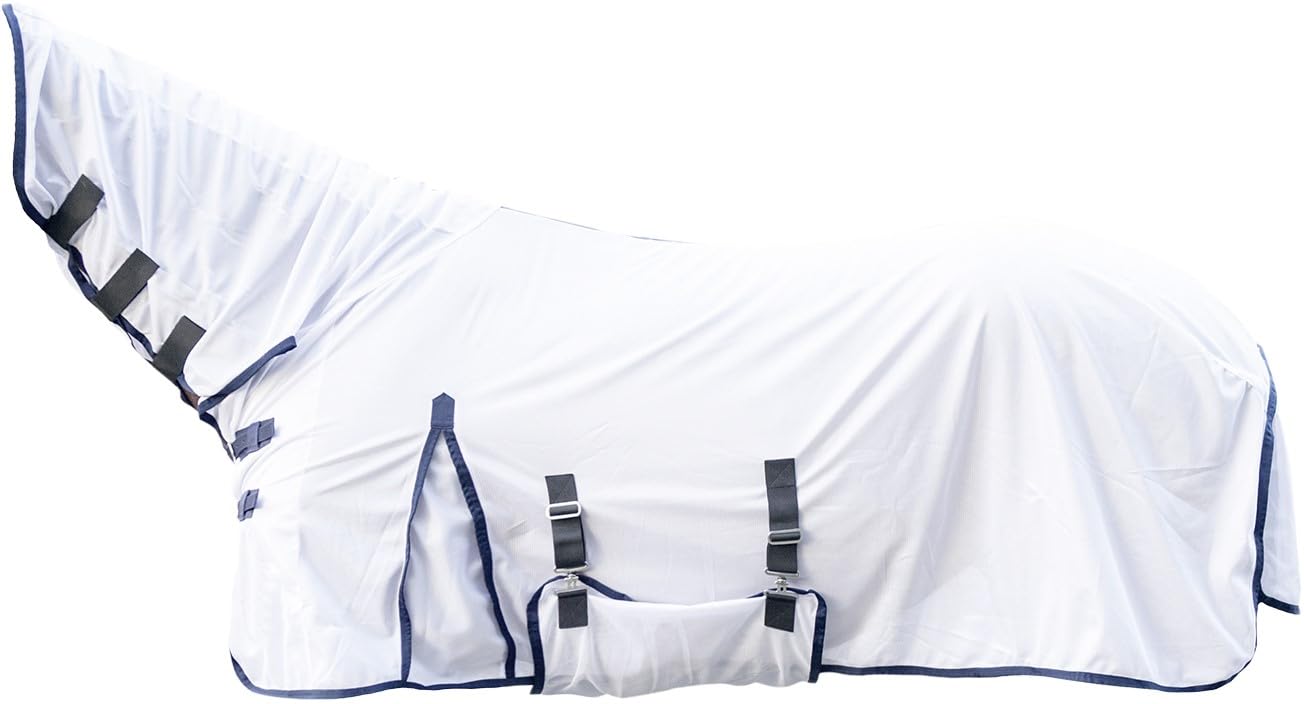 HKM Lyon Fly rug with extended neck section White 6'9