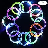 24 Pack Flashing Colorful LED Grow Bracelets with 6 Spare Batteries For Wedding, Birthdays, Concert, Night Games Fun Events