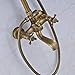 Rozin Antique Brass Bathroom Shower Faucet Set 8 Inch Shower Head + Hand Spray