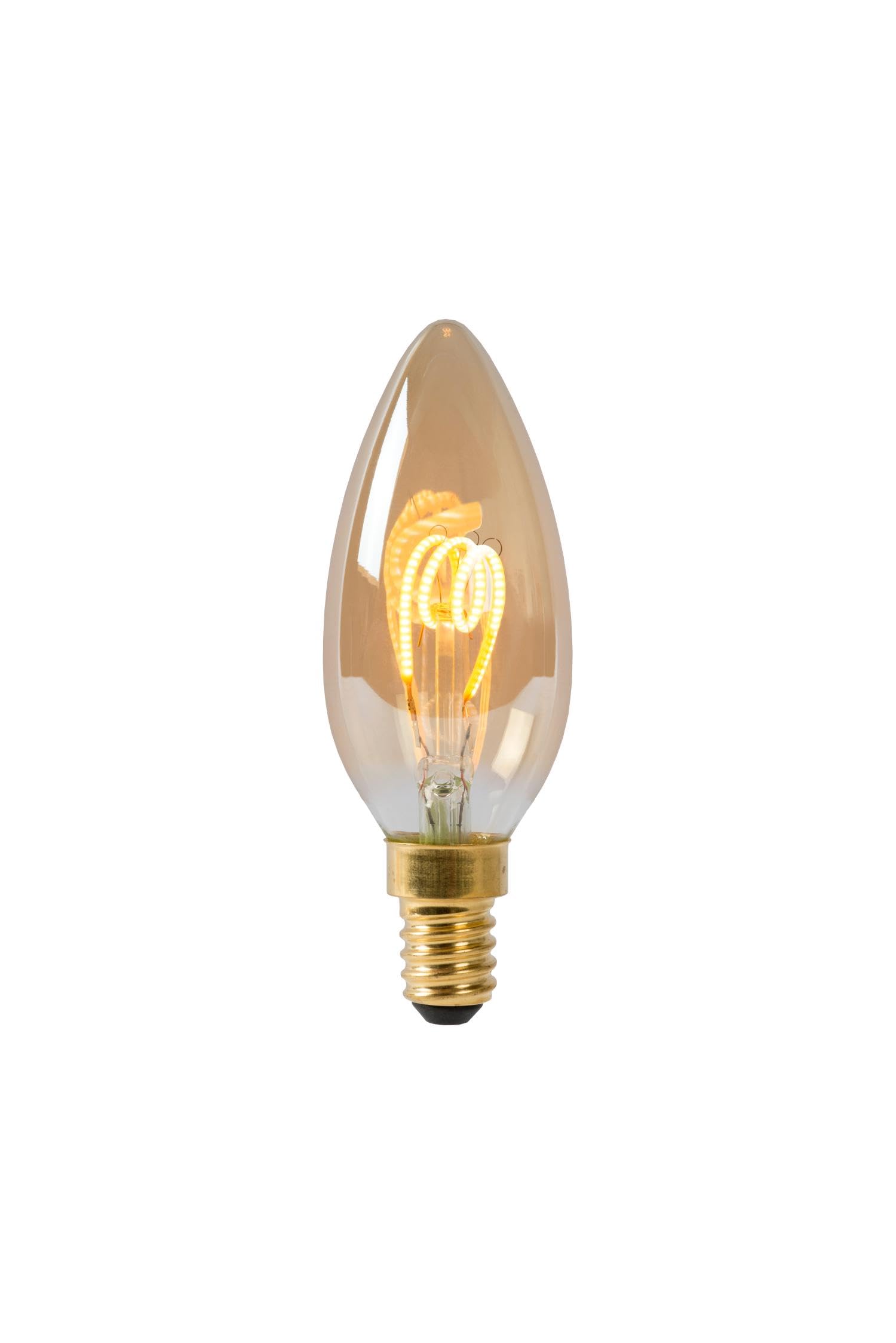 Lucide LED Bulb - Filament Bulb - Ø 3,5 cm - LED Dim. - E14-1x3W 2200K - Amber