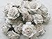 25 pcs BIG Rose pure White color Mulberry Paper Flower 40 mm scrapbooking wedding doll house supplies card