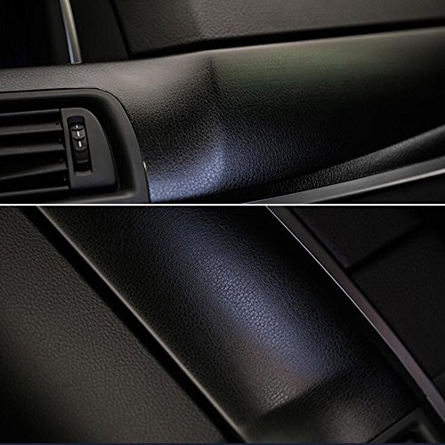 HOHO 60"x20" Car Interior Leather Textured Vinyl Wrap Sticker Decal Film Self Adhesive,Black - Thumbnail 4