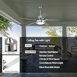 Outdoor Ceiling Fan Light,Remote Control Patio