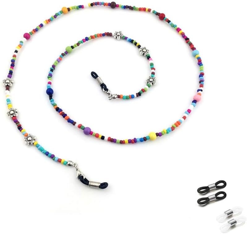 YAKFEI Beaded Eyeglass Chain Sunglasses Holder Strap Eyewear Retainer Lanyard