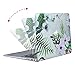 Mosiso Plastic Pattern Hard Case with Keyboard Cover with Screen Protector for MacBook Air 13 Inch (Model: A1369 and A1466), Palm Leaves with White Flowers