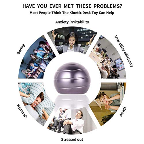 BeautyChen Kinetic Desk Toy for Adults Office Stress Relief with Full Body Optical Illusion Stress Anxiety Relief Metal Ball for Kids and Adults (Black) - Thumbnail 6