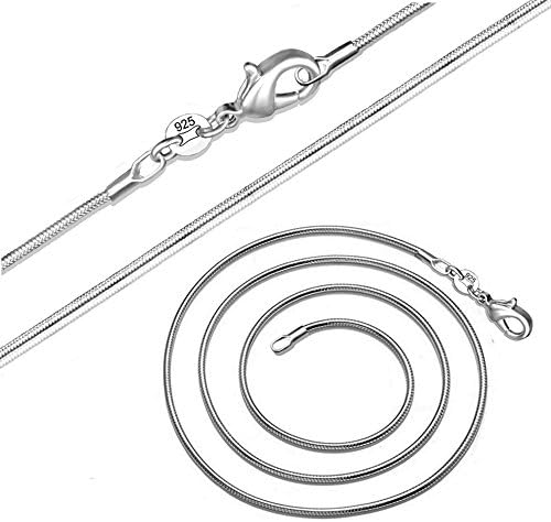 5 Pcs Jewelry Findings DIY 1mm Snake Chain / Sterling 925 Silver Plated 34" Collarbone Ankle Wrist Chain Necklace