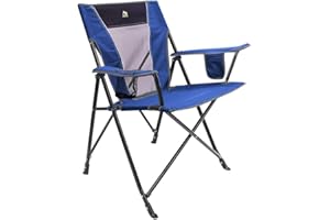 GCI Outdoor Comfort Pro Camping Chair | Collapsible Folding Chair with Durable Armrests, Drink Holder & Portable Carry Bag — Heathered Royal