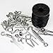 YQL Outdoor Lights Hanging Kit,Globe String Lights Suspension Kit,82ft Black Vinyl-Coated 304 Stainless Steel Cable,String Light Guide Wire,Turnbuckle Wire Rope Tension with Hooks