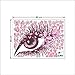 Amaonm Beautiful Pink Eyes & Flying Butterfly Wall Decal Removable DIY Art Decor Wall Stickers & Murals for Girls Kids Bedroom Living Room Nursery Room Offices TV Background