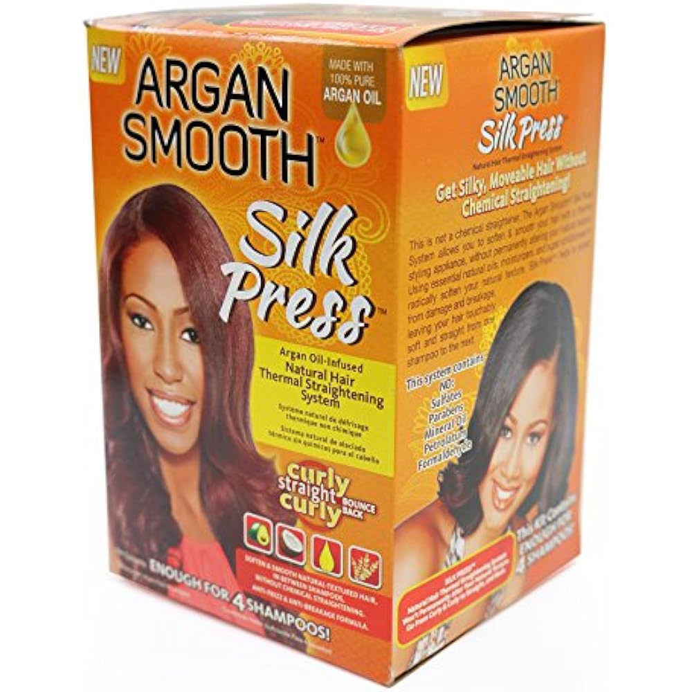 Silk Press, Natural Hair Straightening System, Formulated With 100