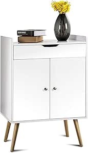 Amazon.com - HLA Collection White Two Door Freestanding Sideboard Buffet Storage Cabinet with ...