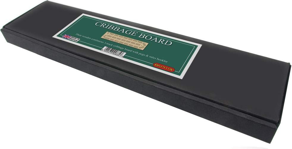 Brimtoy Continuous 3 track wooden British cribbage board with storage compartment for pegs - Image 4