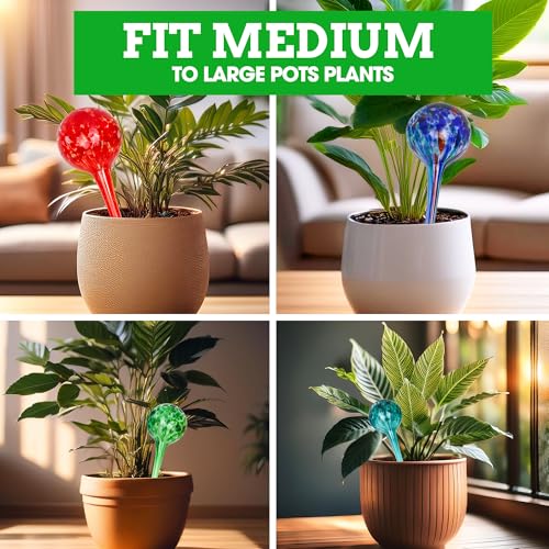 Besti Self-Watering Globes – 4-Pack Extra Large Watering Globes for Plants – Automatic Watering System for Potted Plants – Holds 380-400ml, Waters Plants Up to 2 Weeks (Set of 4 Extra Large)