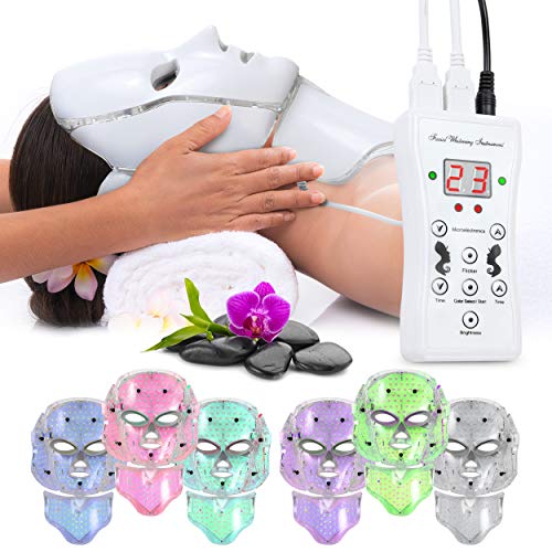 Red Light Therapy LED Face Mask Neck 7 Color LED Mask Therapy Facial