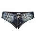 VOGRACE Womens Low Rise Mini Denim Shorts Denim Thong Cheeky Jeans Shorts (Small(US 0-2), Blue-3)