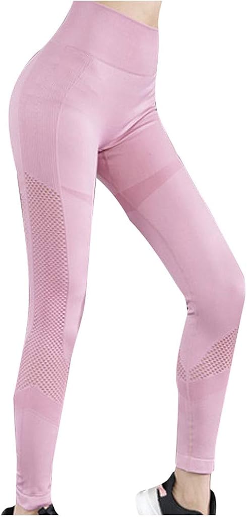 Steagoner Women's High Wasit Yoga Pants Tummy Control Fitness Running Seamless Stretchy Workout Leggings Joggers Pants
