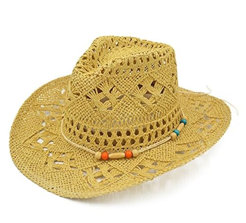 Melesh Adult Sun Straw Western Cowboy Hat (Khaki-B) in Kenya  display picture 2