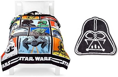 Star Wars Classic Twin Comforter Set with Darth Vader Rug