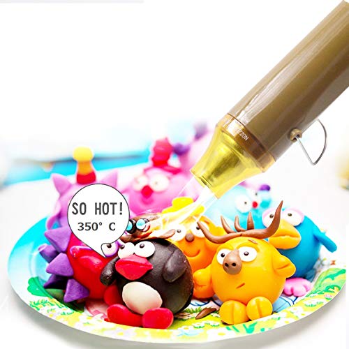 New Heat Gun,mofa Hot Air Gun Tools Shrink Gun with Stand For DIY Embossing And Drying Paint Multi-Purpose Electric Heating Nozzle 300W 110V (Golden,Yellow)