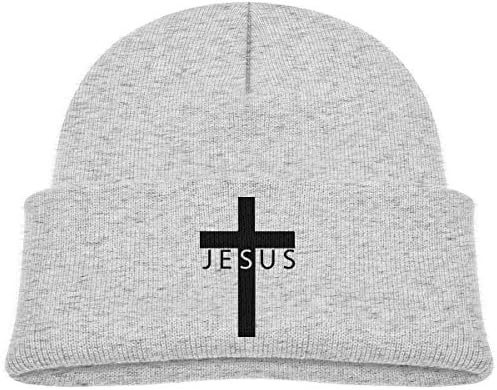 Jesus Cross Beanie Cap Knit Hats Toddler Gray