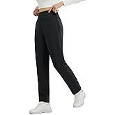 baleaf Women's Fleece Lined Pants Winter Warm Thermal Water Resistant High Waisted Travel Pants Thick Pants Work Golf Casual