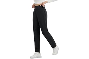 baleaf Women's Fleece Lined Pants Winter Warm Thermal Water Resistant High Waisted Travel Pants Thick Pants Work Golf Casual