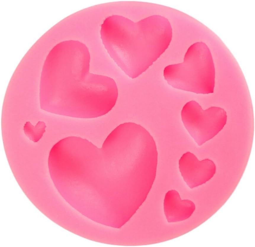 Amazlife 4 Size 3D heart Silicone DIY Cake Molud Chocolate Sugar craft Decorating Fondant soap Fimo Tool Gift (heart)