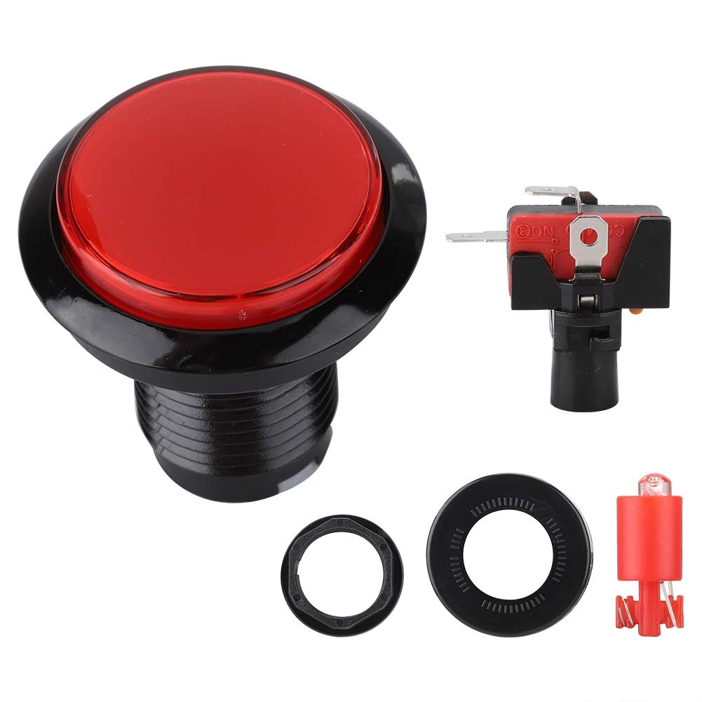 ciciglow Arcade Buttons,46mm Dome LED Lit Illuminated Push Button,Arcade Buttons Switch Perfect Replace Push Button Machine Games DIY Part for Arcade Machine Video Games(Red)
