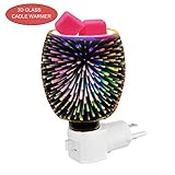 Ionlywax Candle Warmer Electric Plug-in 3D Glass Wax Melt Warmers Essential Oils Warmers 3D Fireworks Wall Lamp for Home Office  Christmas Gifts Decor