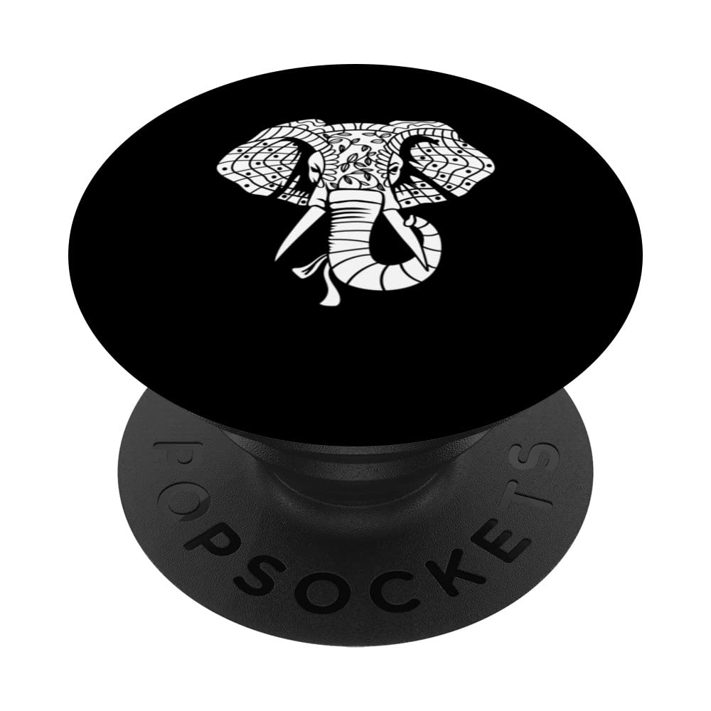 Elephant on Mandala Elephant Keeper PopSockets Swappable PopGrip