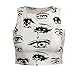 EFINNY Women Cry Eyes Pattern Sleeveless Shirt Scoopneck Short Crop Top US2