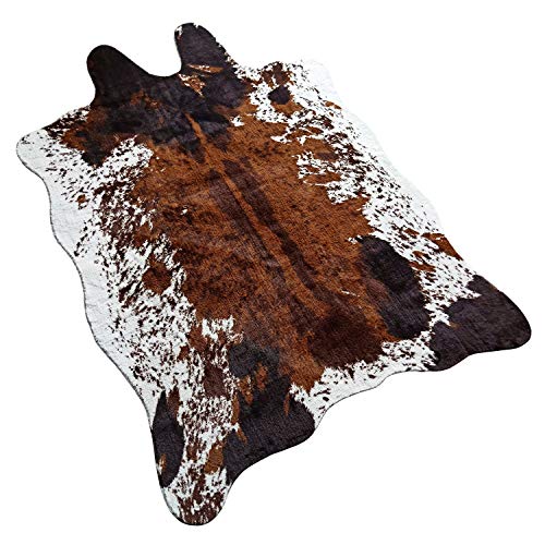 Large Size Cow Print Rug 4.8x6.6 Feet Faux Cowhide Rug Animal Printed