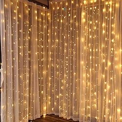 Dazzle Bright Curtain String Lights, 300 LED 9.8ft