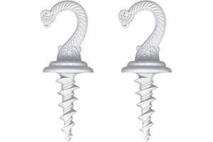 OBSTKUCHEN Swag Ceiling Hooks Wall Hook Heavy Duty Swag Driller Hook Indoor Outdoor for Hanging Plants Chandelier etc. (2, Wh