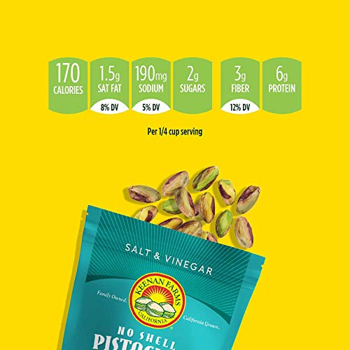 Keenan Farms Salt & Vinegar No Shell Pistachios 5.5 Oz Bag No Shell