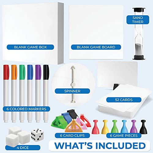 KEFF Make Your Own Board Game Set DIY Blank Board Game Kit with Game