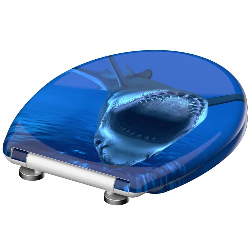 SCHÜTTE Shark Toilet Seat with Soft-Close Mechanism and Quick Release Made of Duroplast Toilet Seat with 175 kg Load Capacity
