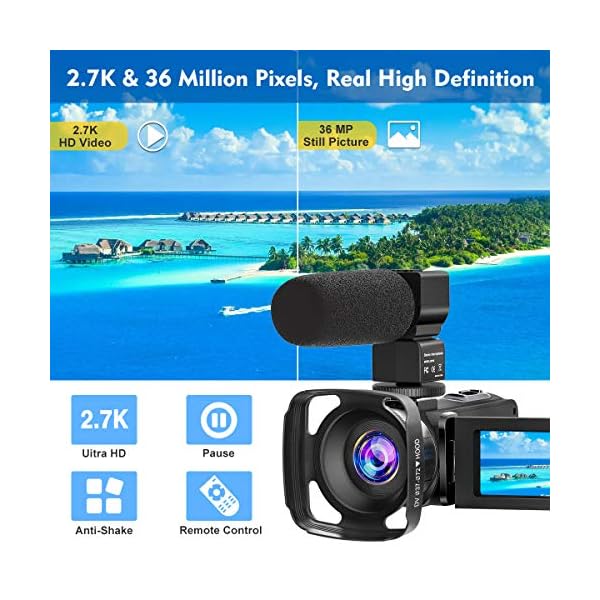 Cámara vídeo 2.7K Ultra HD 36 MP YouTuber IR Táctil - Imagen 3