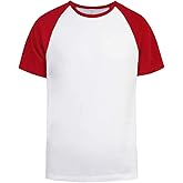 Men's Premium Two Tone Short Sleeve Baseball Tee Shirt