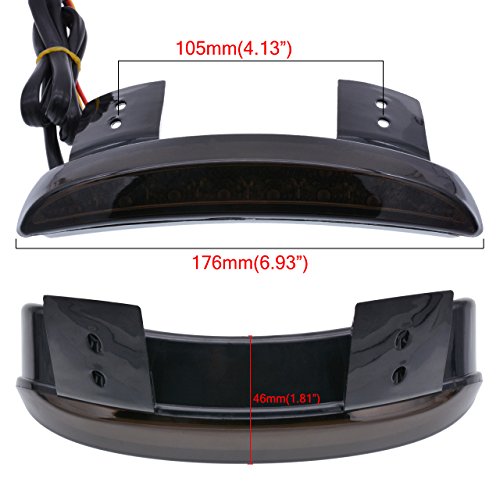 KATUR Smoke Chopped Fender Edge Motorcycle 8 LED RED Stop Running Brake Rear Tail Light for Harley Sportster XL 883N 1200N XL1200V XL1200X