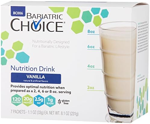 Bariatric Choice Bariatric Surgery Nutrition Protein Powder Drink Mix, Vanilla (7 Servings/Box)